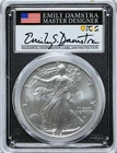 2021 W $1 Silver Eagle PCGS Grade SP70 Type 2 1st Day Issue Emily Damstra