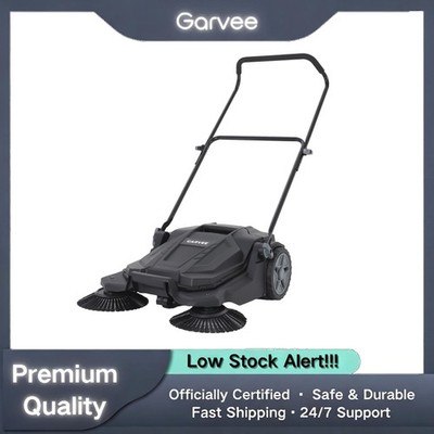 25.6'' Manual Push Walk Behind Hand Push Floor Sweeper for Walkway Yard
