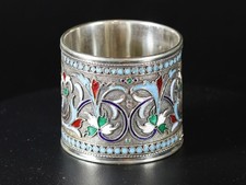Serviettenring Russia Silber  Cloisonn&eacute; Emaille 84 Zolotniki  solid silver