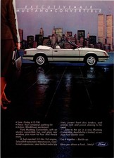 1983  Ford Mustang Convertible In White Print Ad 80s Fashion Ha.09