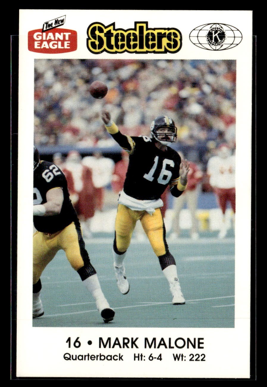 1987 Pittsburgh Steelers Kiwanis Giant Eagle Police #16 Mark Malone card