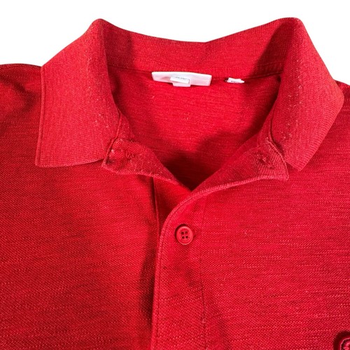 Camisa Polo Lacoste Roja Calce Ajustado Para Hombre XL FR 6 Manga Corta Mezcla de Algodón - Imagen 4 de 10