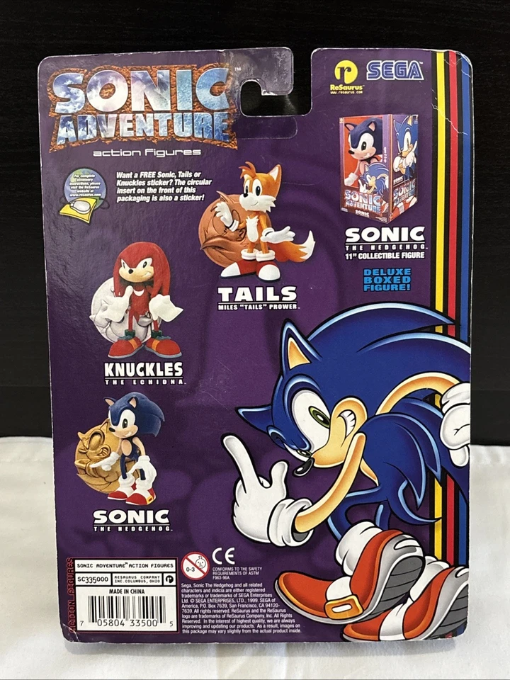 ReSaurus Sonic Adventure 4” Sonic The Hedgehog Action Figure 1999 New - Image 2 of 4