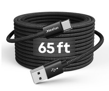 Extra Long USB C Cable, 65ft / 20M, to C Power 65ft, Black