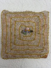 LOVELY VINTAGE FRENCH LACE OMBRE SILK SATIN HANDKERCHIEF HANKY HOLDER