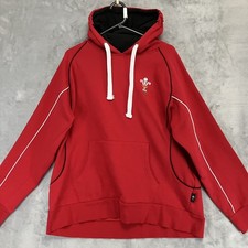 Wales WRU Mens Rugby Union Hoodie Fleece Size 2XL Red Cotton Blend Long Sleeve