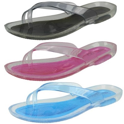 Spot On Damen Jelly Sandalen X-Toe Riemchensandalen Slip On Flip Flops