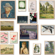 15 Pcs Vintage Eclectic Wall Art Prints, Maximalist Gallery Wall, Colorful Eclec