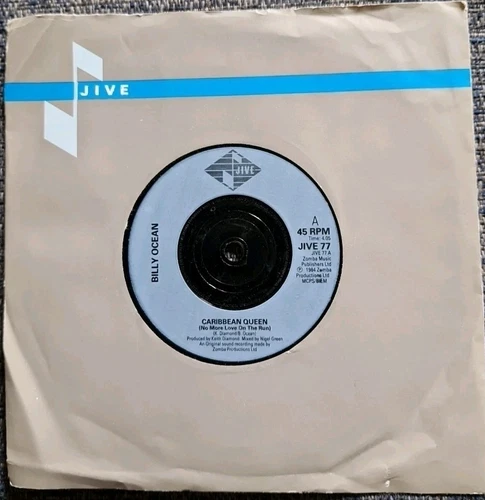 VINTAGE VINYL - CARIBBEAN QUEEN by BILLY OCEAN - 7 INCH 45 RPM SINGLE