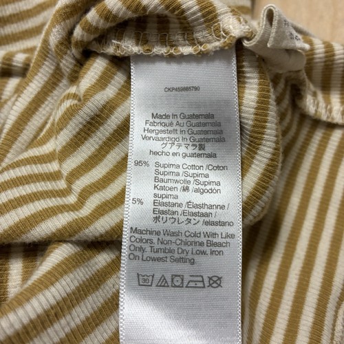 Madewell Brightside Rib ‘90s Tank Women’s S Gold White Striped Sleeveless - Picture 5 of 5