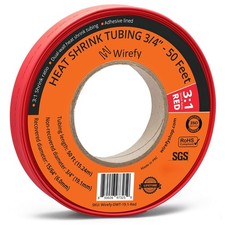 Wirefy 3/4 Heat Shrink Tubing - Large Diameter - 31 Ratio - Adhesive Lined -