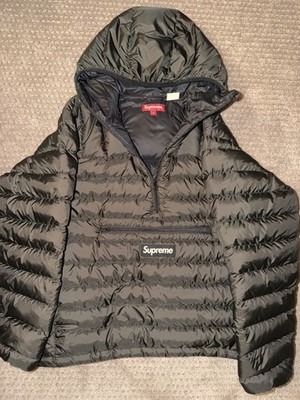Supreme Black Hooded Puffer Jacket Zip Men's S Fits M/L too