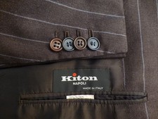 Kiton Blazer 54R/44R Cashmere Brown Great Condition Jacket Italy Stripes