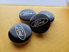 4x Ford Black 54 mm Wheel Center Caps