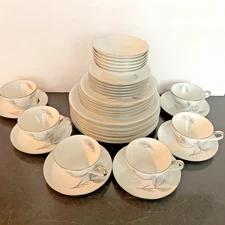 Vintage Rosenthal Dinnerware Germany Continental White Silver 6 Place Settings