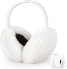 Earmuffs for Women Winter Warm Foldable Ear Muffs Faux Fur Cute Fuzzy Ear Warmer