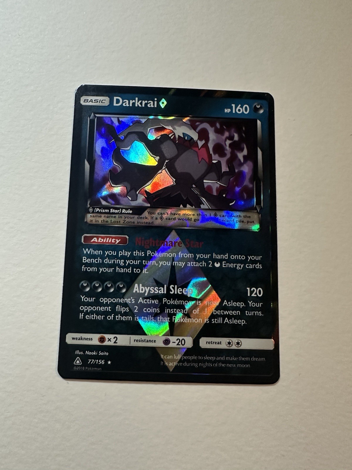 Holofoil - Darkrai Prism Star - 77/156 / English Pokemon TCG LP