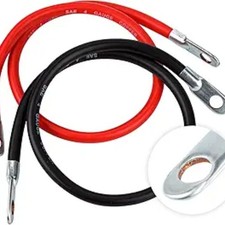 4AWG 18-Inch Battery Inverter Cables Set, 4Gauge x 18" 1 Positive 1 Negative