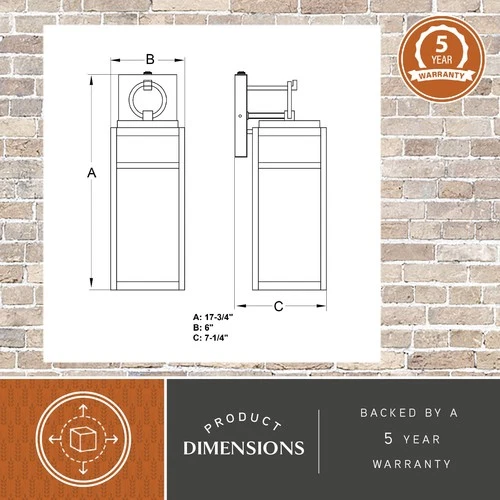 Vaxcel Lighting T0721 Hubbard 18" Tall Wall Sconce - Black - Picture 9 of 12