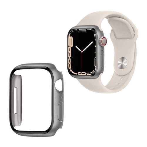 Odporne na wstrząsy etui ochronne w kolorze srebrnym, kompatybilne z Apple Watch 8/7 - Zdjęcie 2 z 7