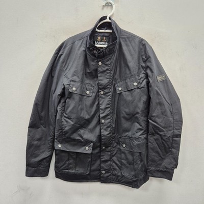 Barbour Tourer Duke Wax Waterproof Navy Biker Quilt Country Jacket Coat Size XL