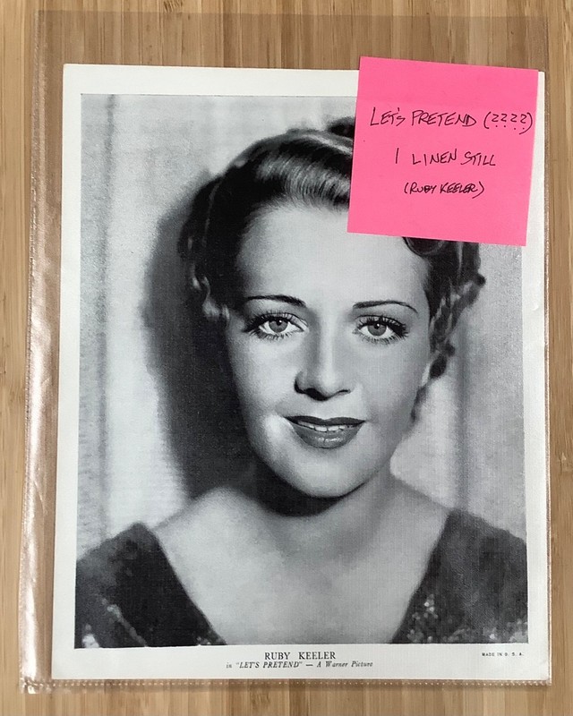 1 Let's Pretend (????) original linen paper publicity still Ruby Keeler portrait