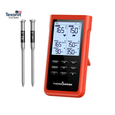 3000FT Smart Wireless Meat Thermometer, Sub-1G Long Range, 6 Sensors NIST Certif