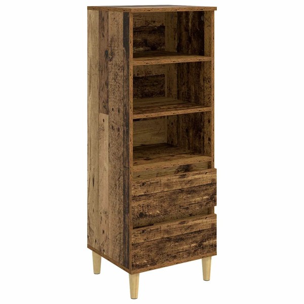 Highboard Aus Altholz Schmal Rustikal Wohnzimmer 40X36X110 Cm-image