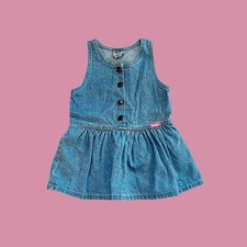 Vintage Oshkosh B'Gosh Light Denim Dress, Made in USA, Size 2T