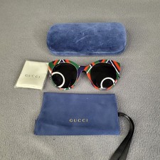 Gucci 2016 Sunglasses Black Green Tiger Oversized Square GG 0028S 010