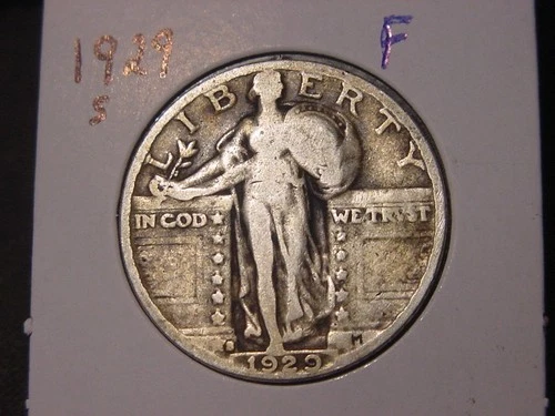 1929-S STANDING LIBERTY QUARTER F POPULAR BETTER DATE FREE SHIPPING