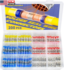 200PCS Solder Seal Wire Connectors Kit Marine Grade Waterproof Heat Shrink Butt