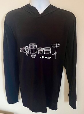 Ritmo Conga Bongo Bata Timbale T shirt Hoodie long sleeve T shirt Black Large