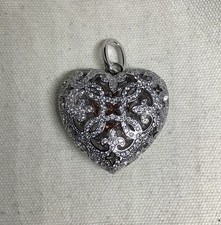 Silver 925 Heart Locket Necklace Pendant Jewellery Love Girl Women Gift 3x3 cm