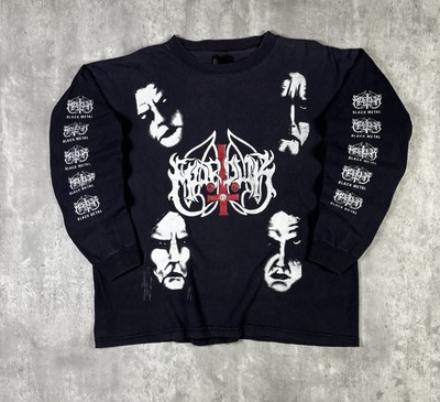 Vintage Marduk Band T Shirt Long Sleeve Black Metal 90s size M Mayhem Darkthrone