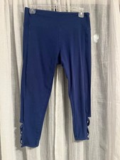Bally total fitness Women  s Leggings blue Size large with lace up ankle