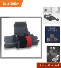IR-40T Ink Roller Ribbon Cartridge - Smudge-Free Black  Red Prints - 1 Pack