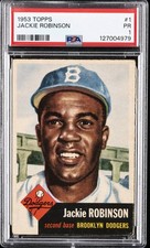 1953 TOPPS #1 JACKIE ROBINSON PSA 1 Stunning Eye Appeal 