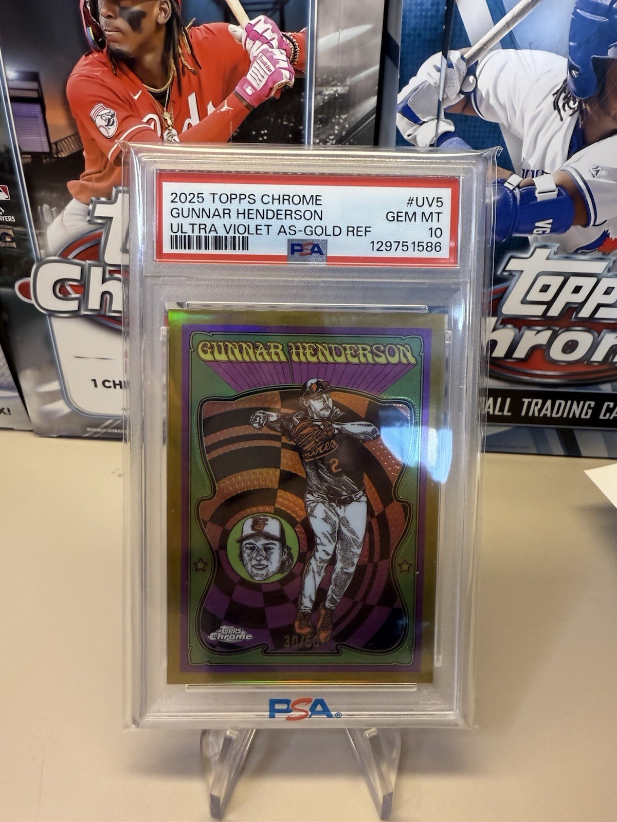 2025 Topps Chrome- Gunnar Henderson Ultra Violet All Stars Gold /50 POP 1