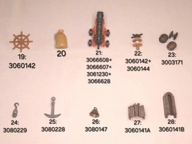 Playmobil pirate ship 3550 3750 3053 3940 spare parts, 70s