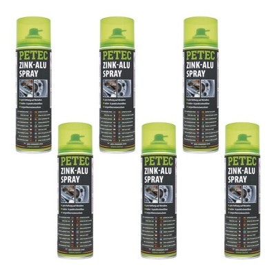 Petec Zink-Alu Spray Langzeitkorrosionsschutz - Haftung - Set - 6 Stück - 71050