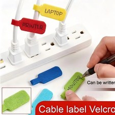 10/50Pcs Write On Cord Labels Cable Tags Wire Marker for Cable Identification UK