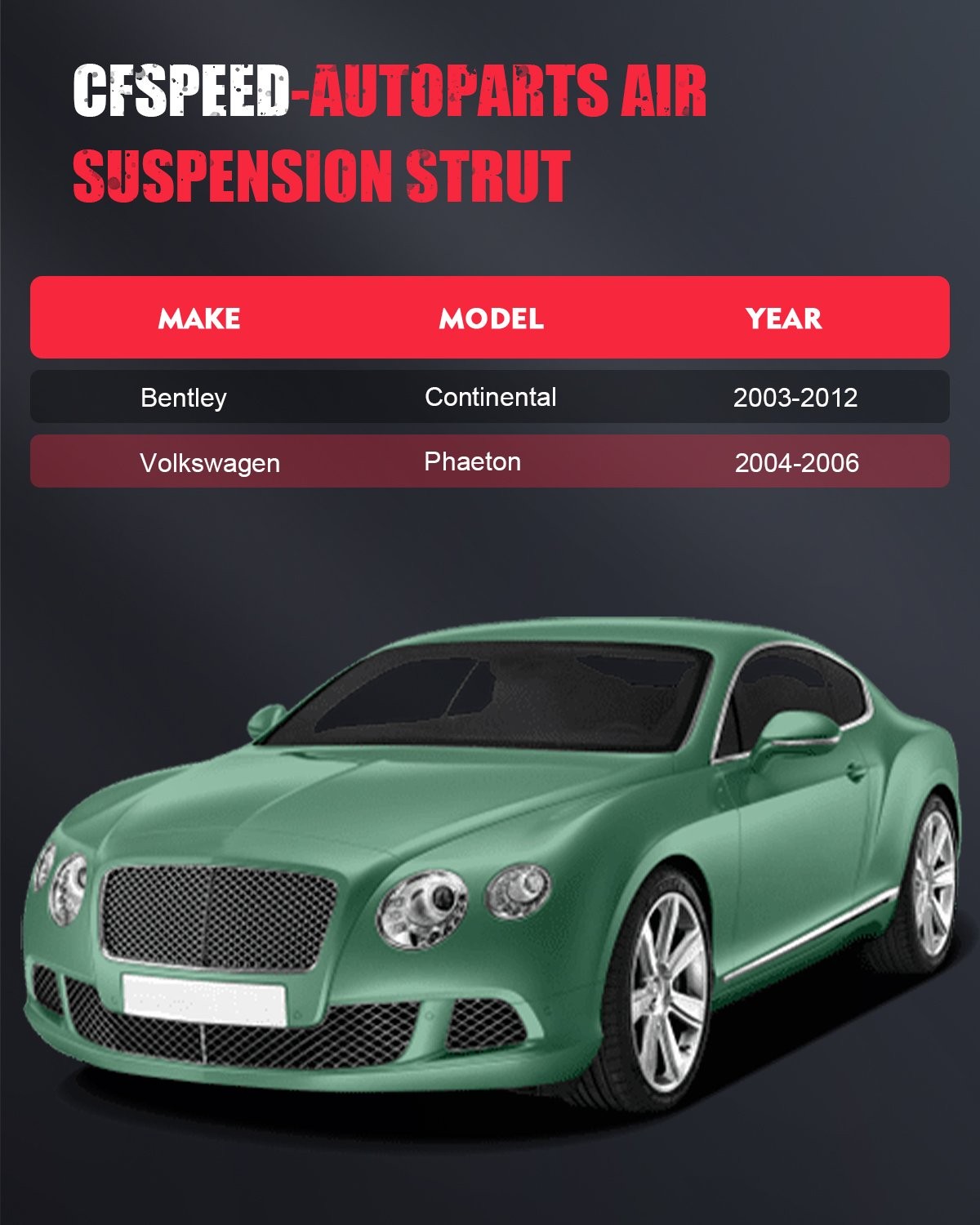 Front Suspension Air Strut Assemblies Left for Bentley Continental Flying Spur