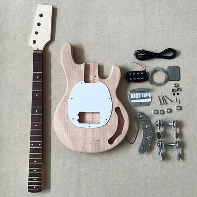 DIY  4  Four String Electric Guitar Kit  Mahogany Body Rosewood Fingerboard
