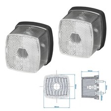 2 x Positionsleuchte 12V Weiß E3 Begrenzungsleuchten Anhänger Positionslicht LKW