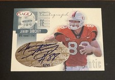 2002 Sage Autographs Jeremy Shockey #A37 Platinum /45 (AU, RC)