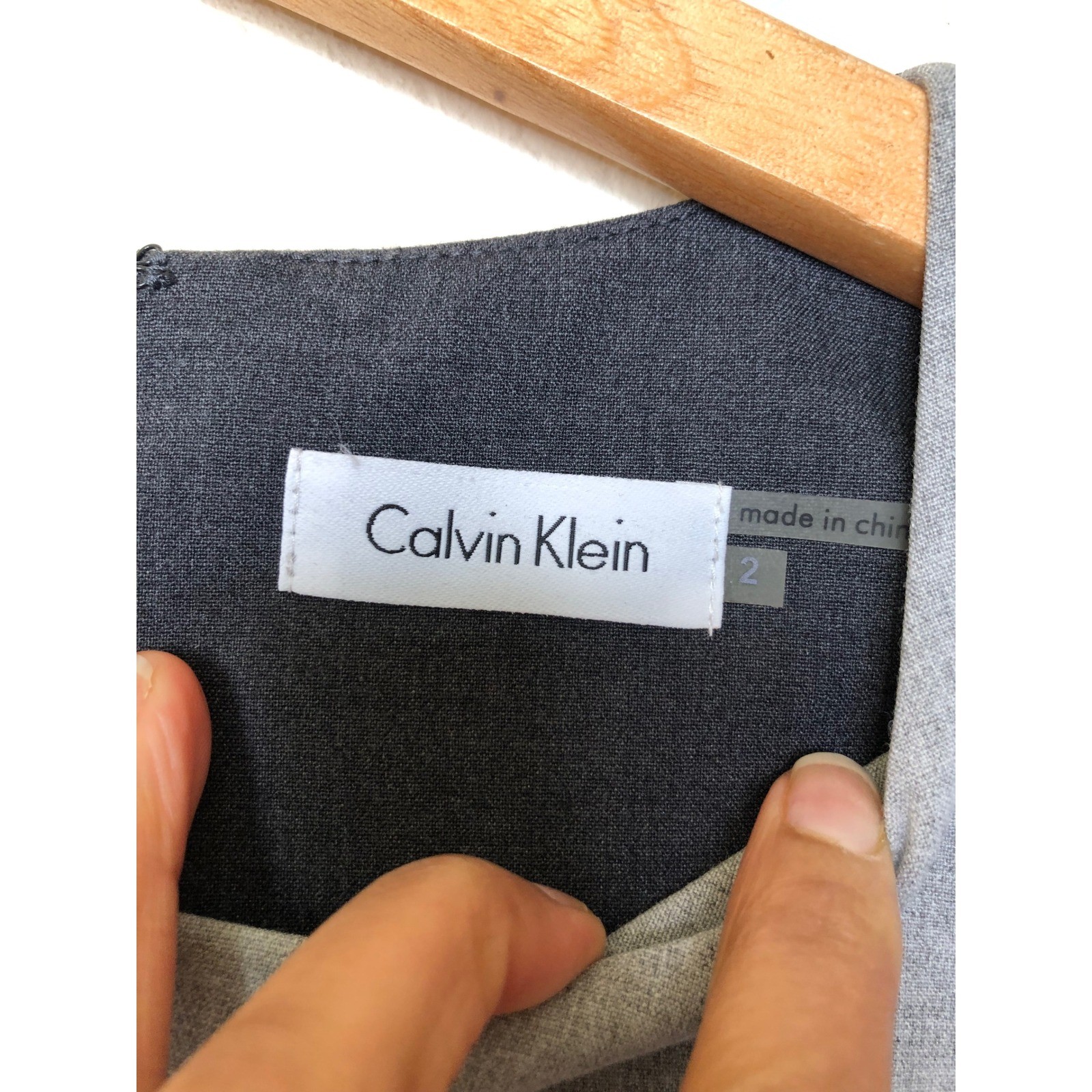 NWT Calvin Klein Colorblock Fit and Flare Dress Size: 2 Gray Black Office Wear thumbnail 13