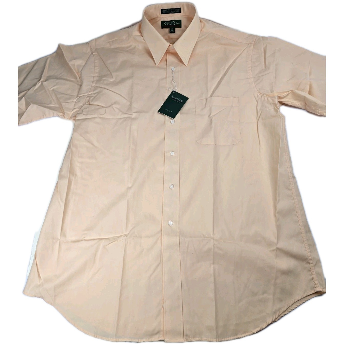 FILA Camicia elegante manica corta uomo nuova NOS Savile Row taglia 16 1 2 Sherbet arancione