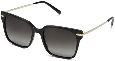 Warby Parker VELA Sunglasses JET BLACK w/ GOLD Extra wide 57-19-140 mm NWT*
