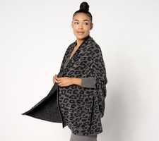 Barefoot Dreams CozyChic Ultra Lite Blanket Wrap Sweater Carbon/Black S/M New